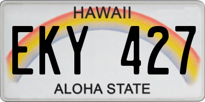 HI license plate EKY427