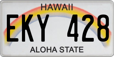 HI license plate EKY428