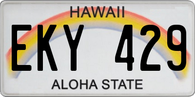 HI license plate EKY429
