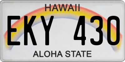 HI license plate EKY430