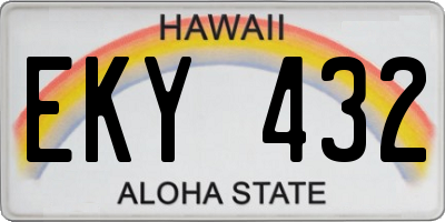 HI license plate EKY432