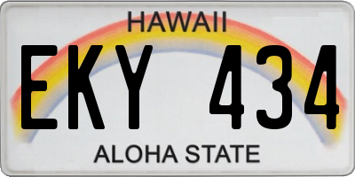 HI license plate EKY434