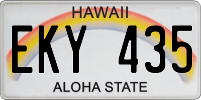 HI license plate EKY435