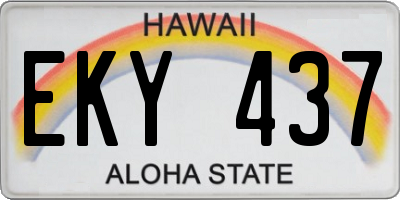HI license plate EKY437