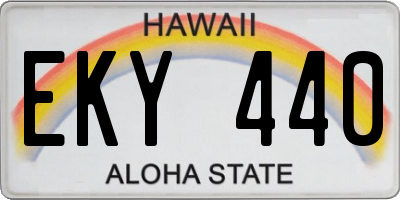 HI license plate EKY440