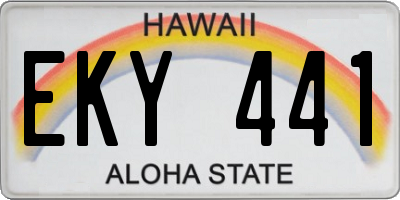 HI license plate EKY441