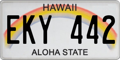 HI license plate EKY442