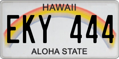 HI license plate EKY444