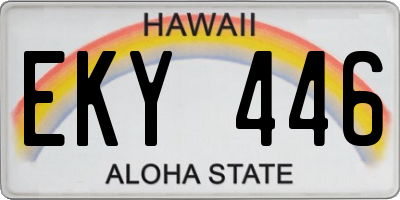 HI license plate EKY446