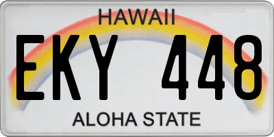 HI license plate EKY448