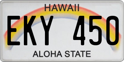 HI license plate EKY450