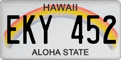 HI license plate EKY452