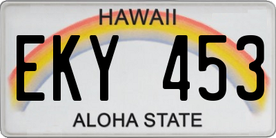 HI license plate EKY453