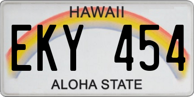 HI license plate EKY454