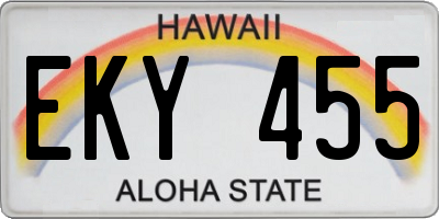 HI license plate EKY455