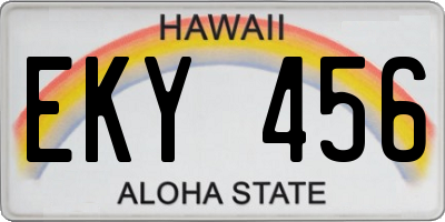 HI license plate EKY456