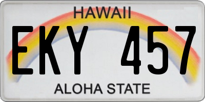 HI license plate EKY457