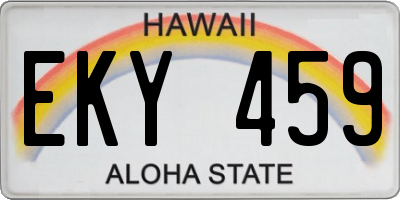 HI license plate EKY459