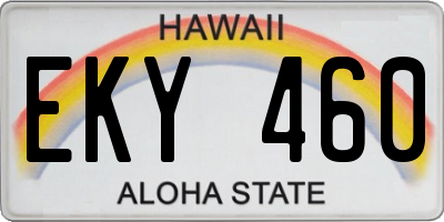 HI license plate EKY460