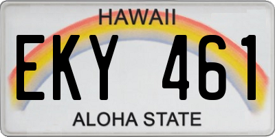 HI license plate EKY461