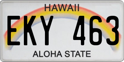 HI license plate EKY463