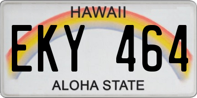HI license plate EKY464