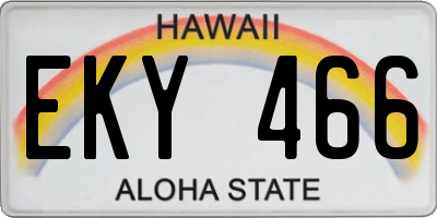 HI license plate EKY466