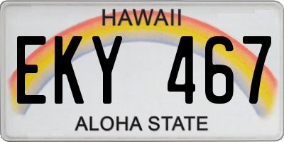 HI license plate EKY467