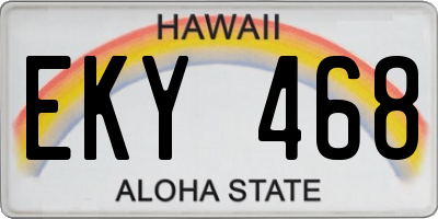 HI license plate EKY468