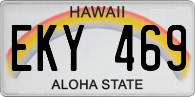 HI license plate EKY469