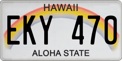 HI license plate EKY470