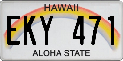 HI license plate EKY471