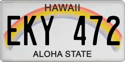 HI license plate EKY472