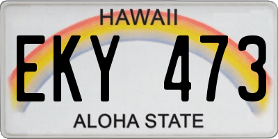 HI license plate EKY473