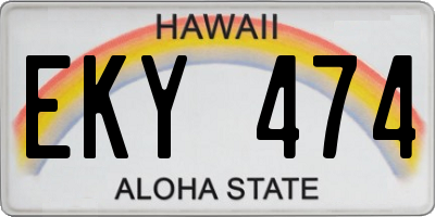 HI license plate EKY474