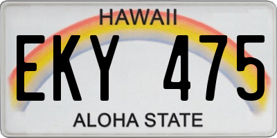 HI license plate EKY475