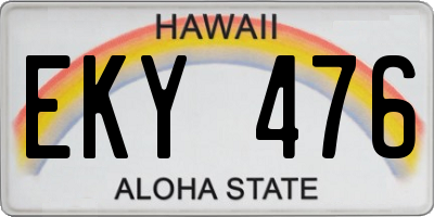 HI license plate EKY476