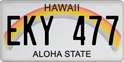HI license plate EKY477