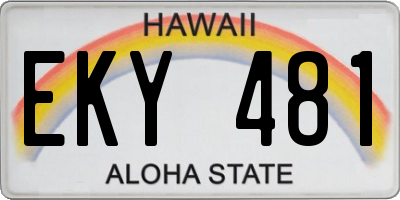 HI license plate EKY481