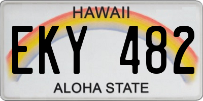 HI license plate EKY482
