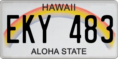 HI license plate EKY483