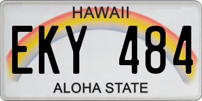 HI license plate EKY484