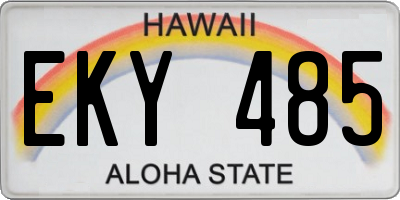 HI license plate EKY485