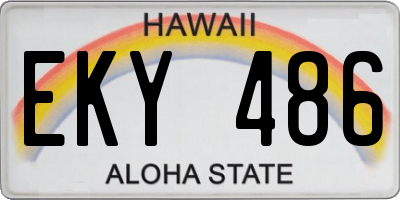 HI license plate EKY486