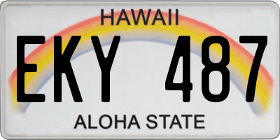 HI license plate EKY487