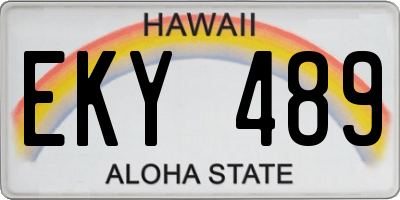 HI license plate EKY489