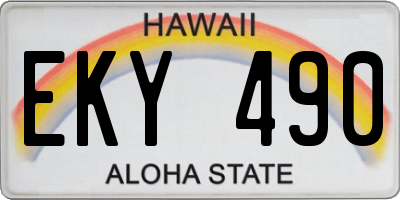 HI license plate EKY490