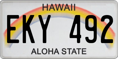 HI license plate EKY492