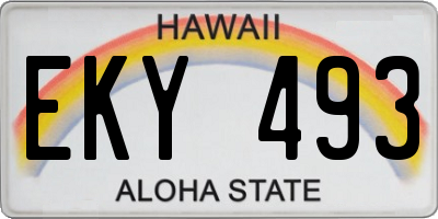 HI license plate EKY493
