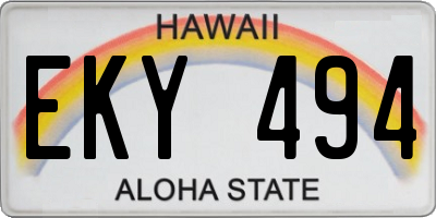 HI license plate EKY494